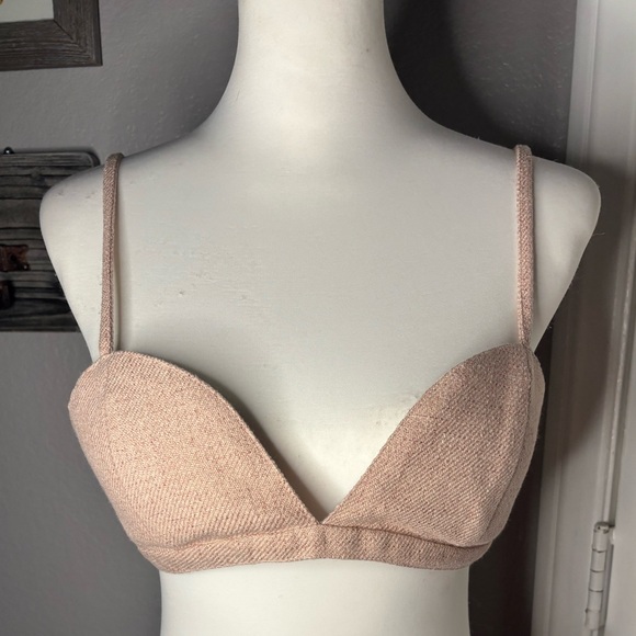PsyCho | oversized, pink tan linen blazer plus linen bra. Textured. Structured. - Picture 13 of 13